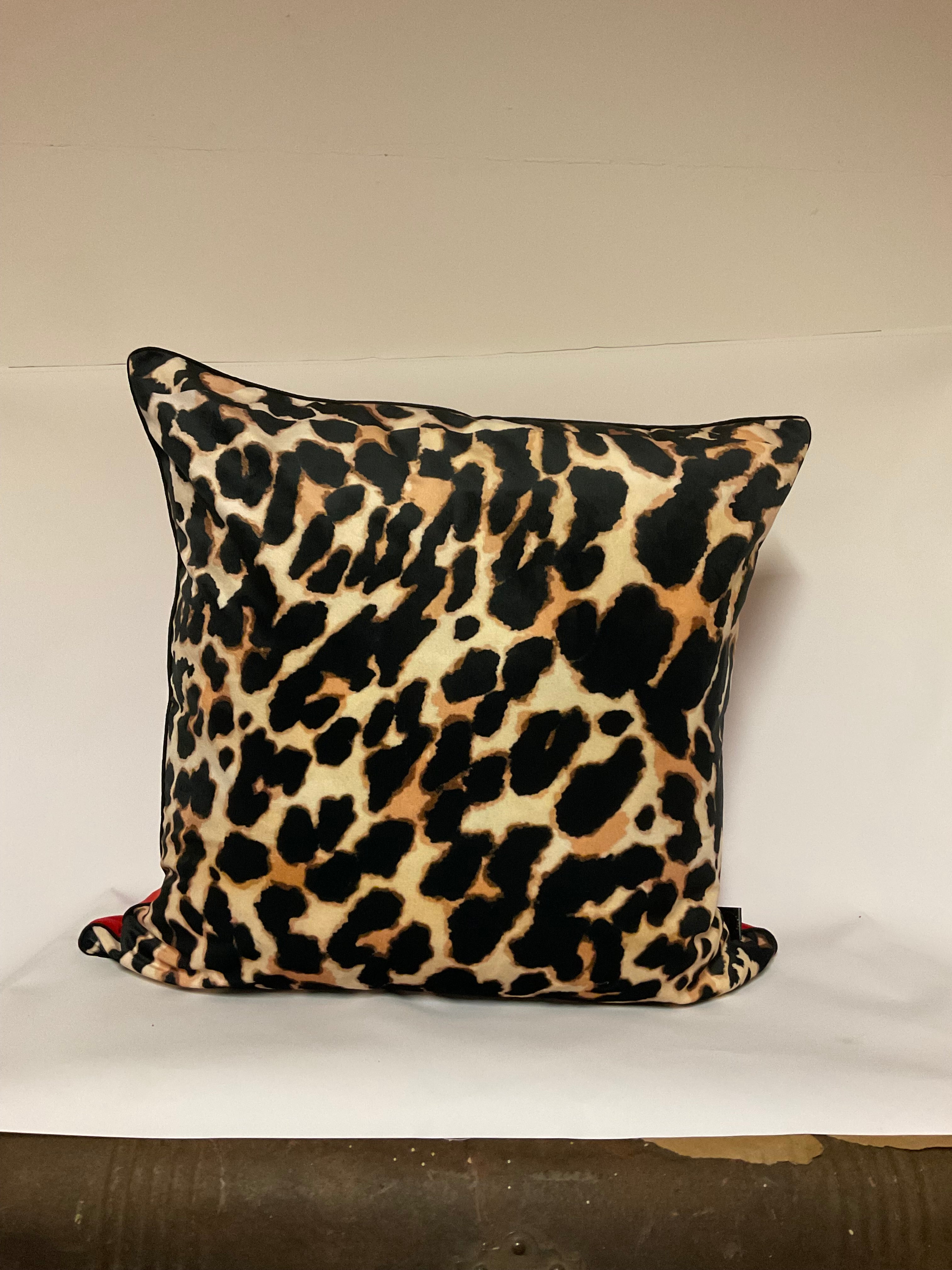 Delightful Red leopard velvet