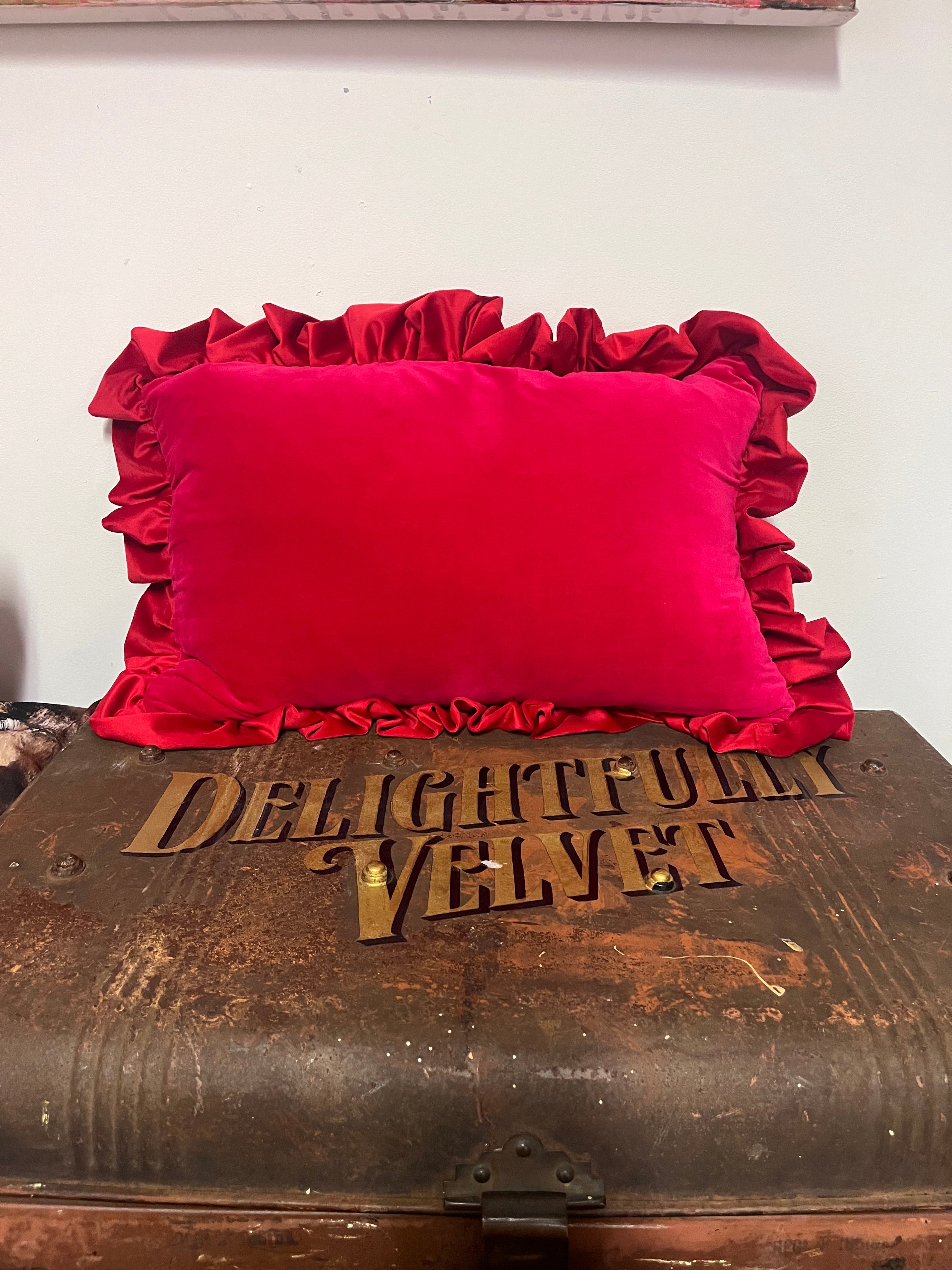 Delightfully pink & red velvet frill